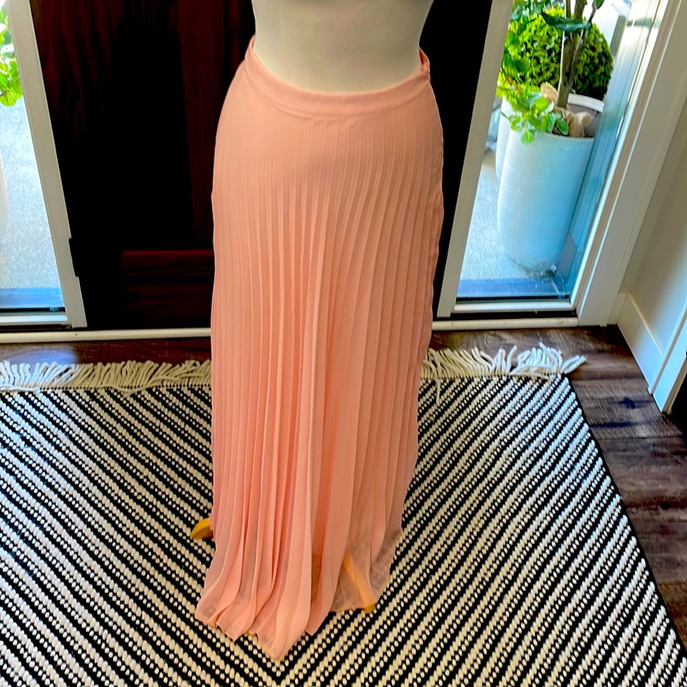 Blush Pink Pleated Maxi Skirt size Small never worn